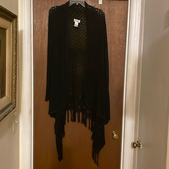 Avenue Sweaters - Avenue crochet drape front long cardigan